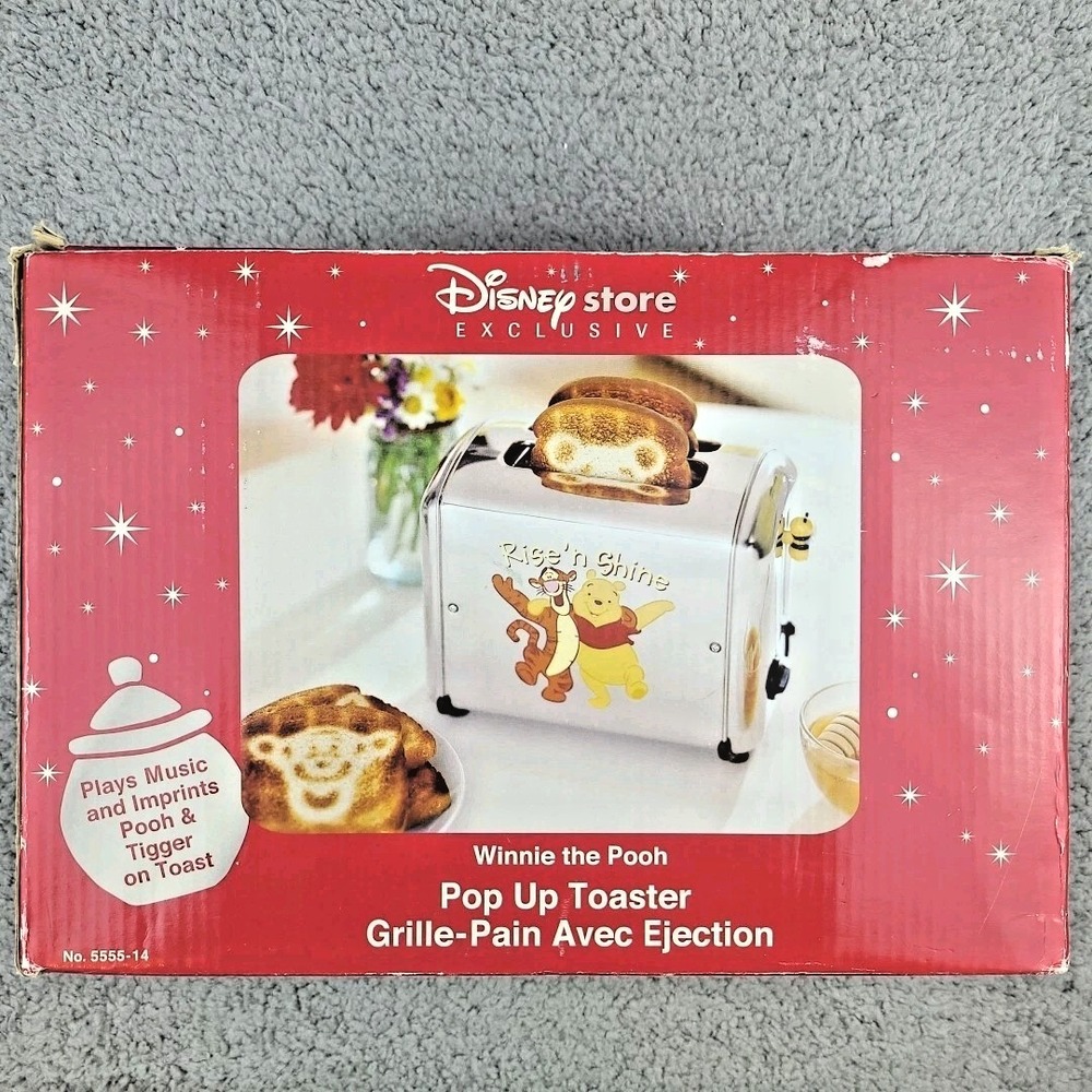 Vintage Disney Store Winnie the Pooh Pop Up Toaster Rise' N Shine VillaWare New